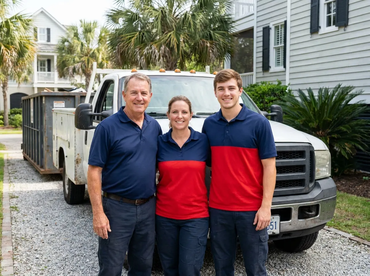 DumpZone Dumpster Rental dumpster team in Charleston, SC